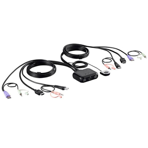 2-Port USB HDMI/Audio Cable KVM Switch with Remote Port Selector A4631