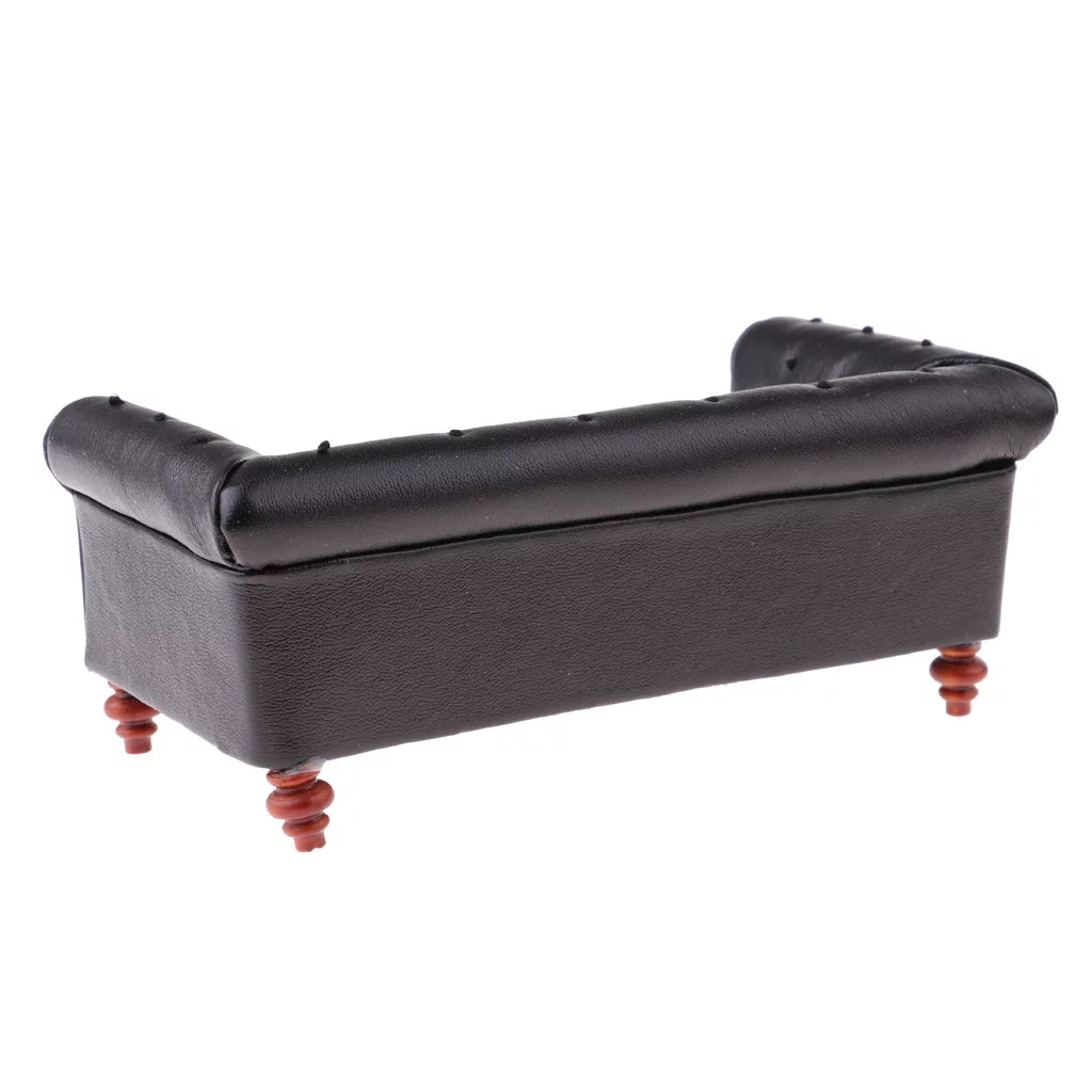 Black Leather Sofa C678833