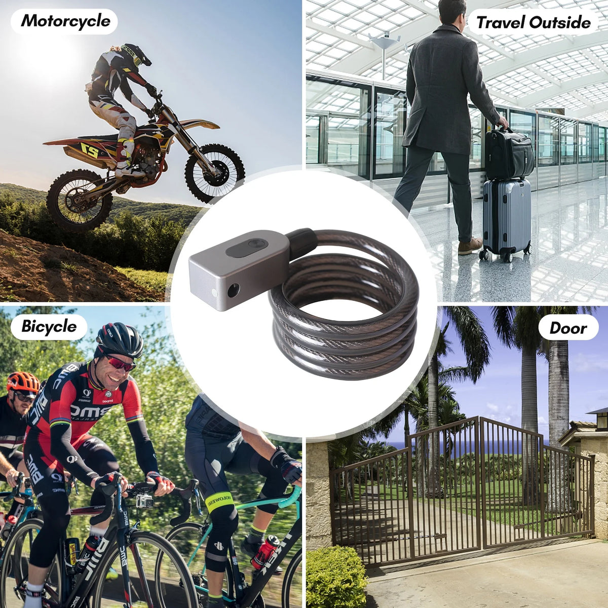 Cable Combination Lock with Built-in Battery E4171