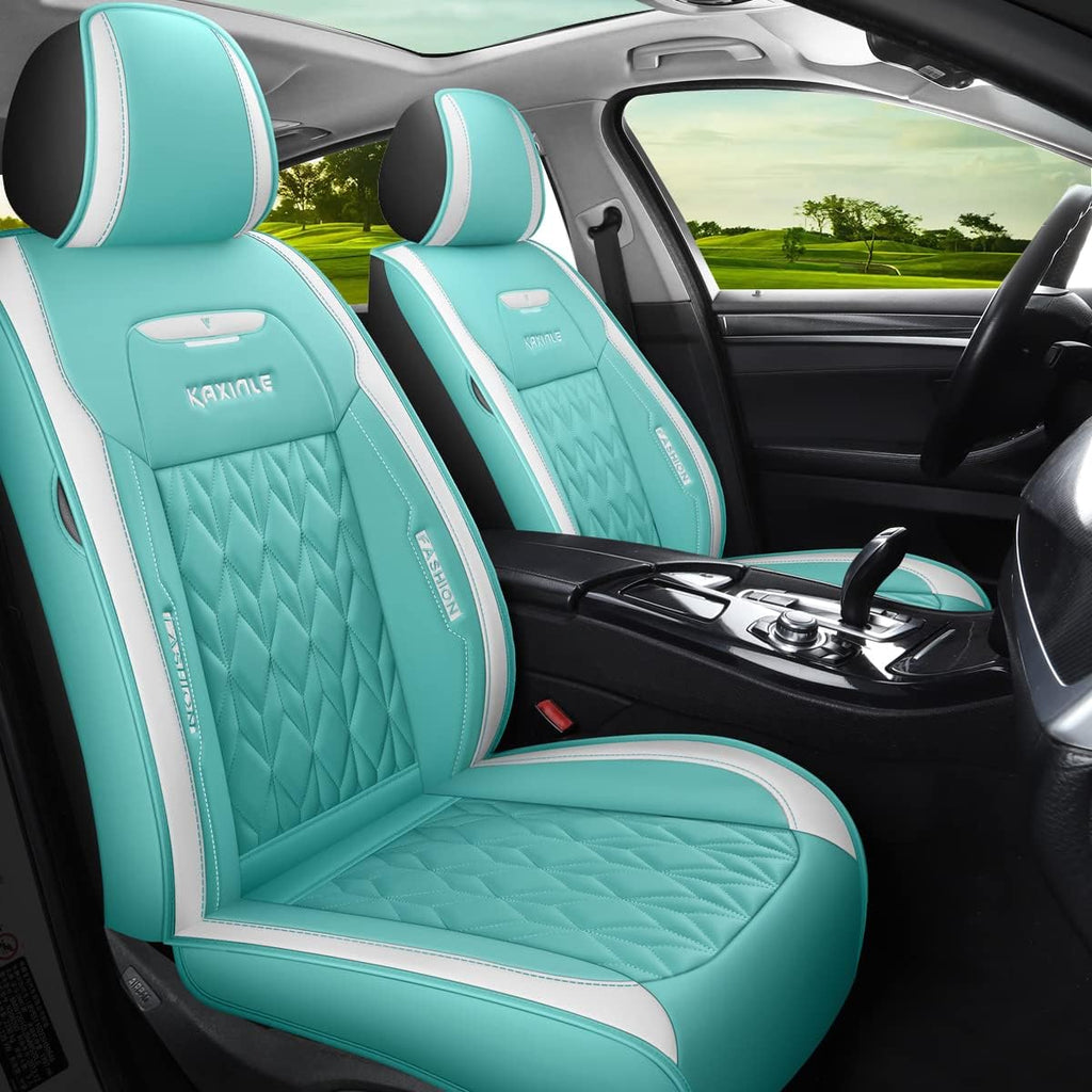 Blue Faux Leather Car Seat Covers 5 Seats Full Set G716350