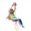 80' Red Kids' Backyard Zipline Kit with Adjustable Seat O193