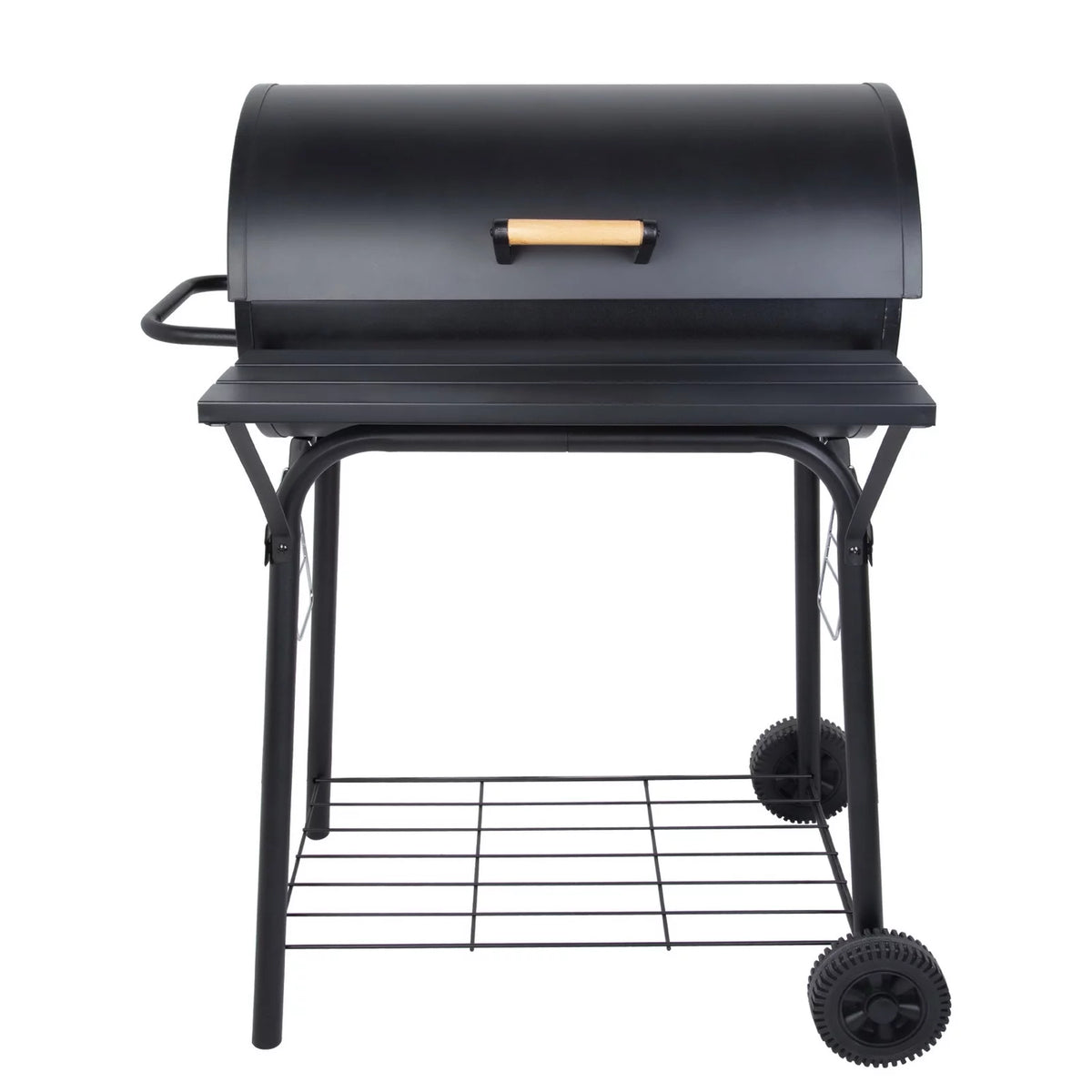 Portable Barrel Charcoal BBQ Grill with Front Shelf C363472