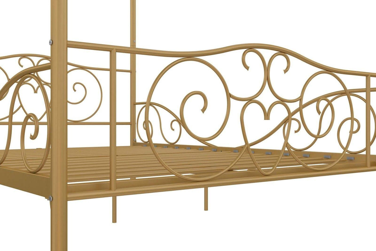 Gold Full Size Metal Canopy Bed Frame A34520